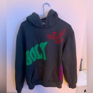 Mens M Gray Graphic Hoodie